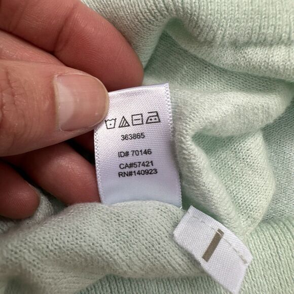 Ann Taylor Loft Cardigan Sweater Womens M Pale Mint Green 3/4 Sleeves Minimalist - Picture 5 of 9
